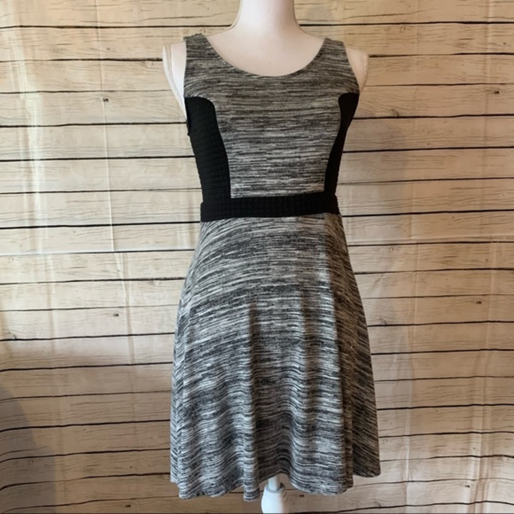 Xhilaration Heathered Black Dress With Quilted Accents